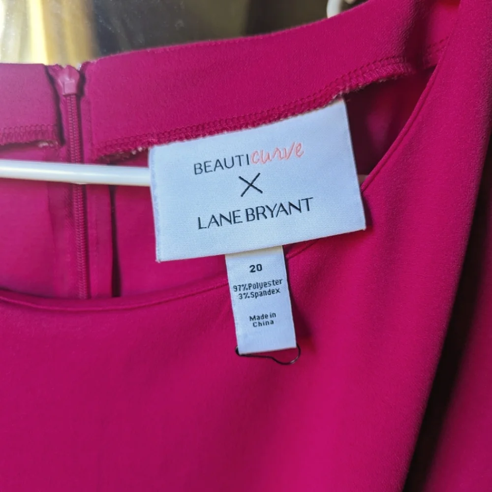 Beauticurve x Lane Bryant Hot Pink Knee Length Short Sleeve Dress size 20 - Picture 3 of 6